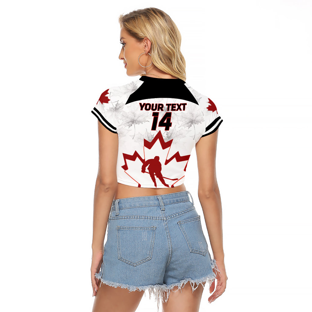 Custom Canada Hockey Raglan Cropped T Shirt 2024 Go Maple Leaf - Wonder Print Shop