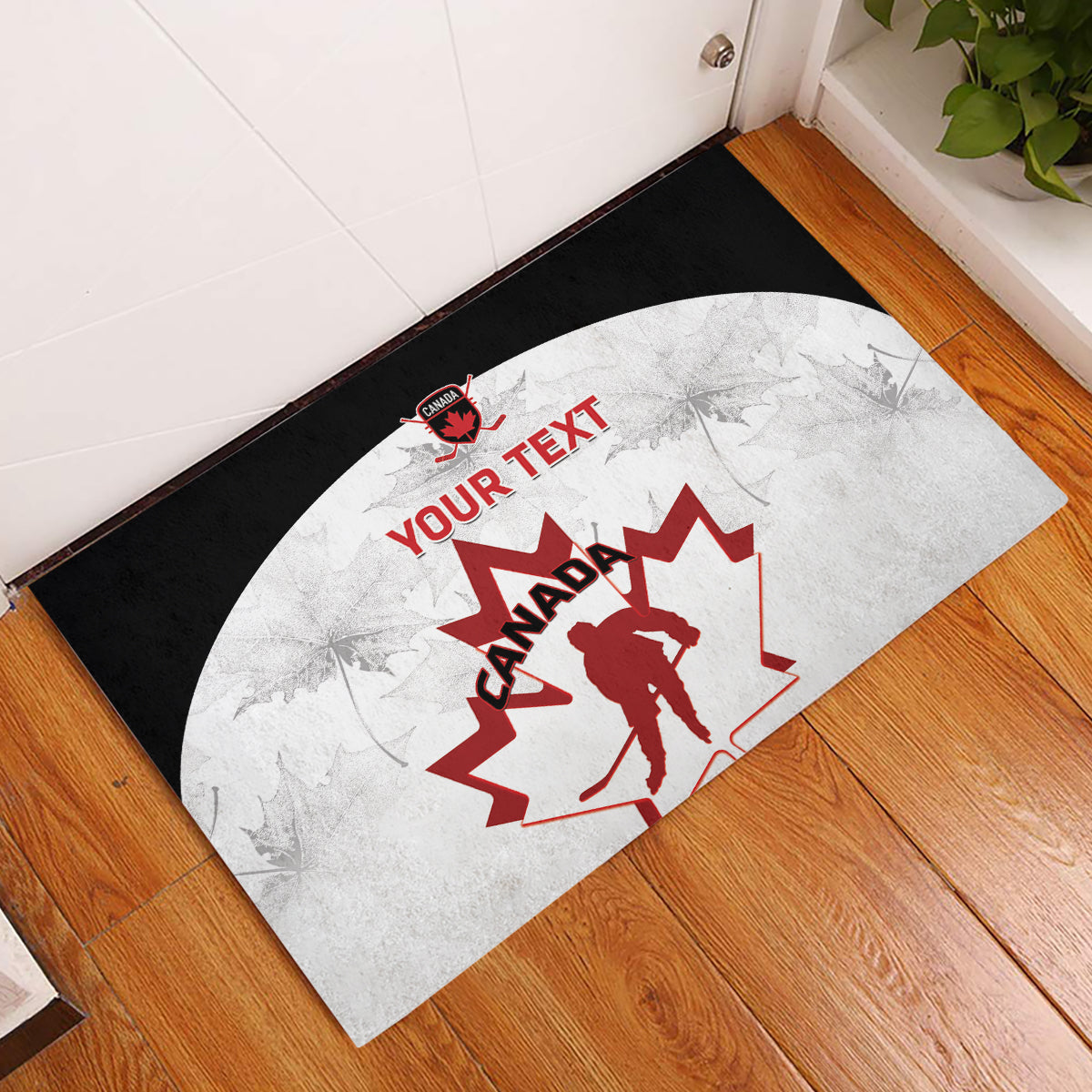 Custom Canada Hockey Rubber Doormat 2024 Go Maple Leaf - Wonder Print Shop