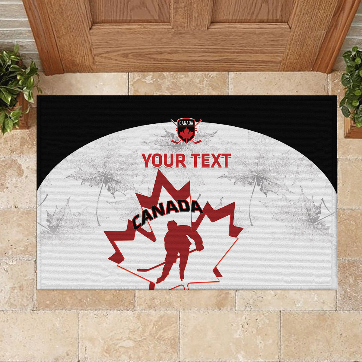 Custom Canada Hockey Rubber Doormat 2024 Go Maple Leaf - Wonder Print Shop