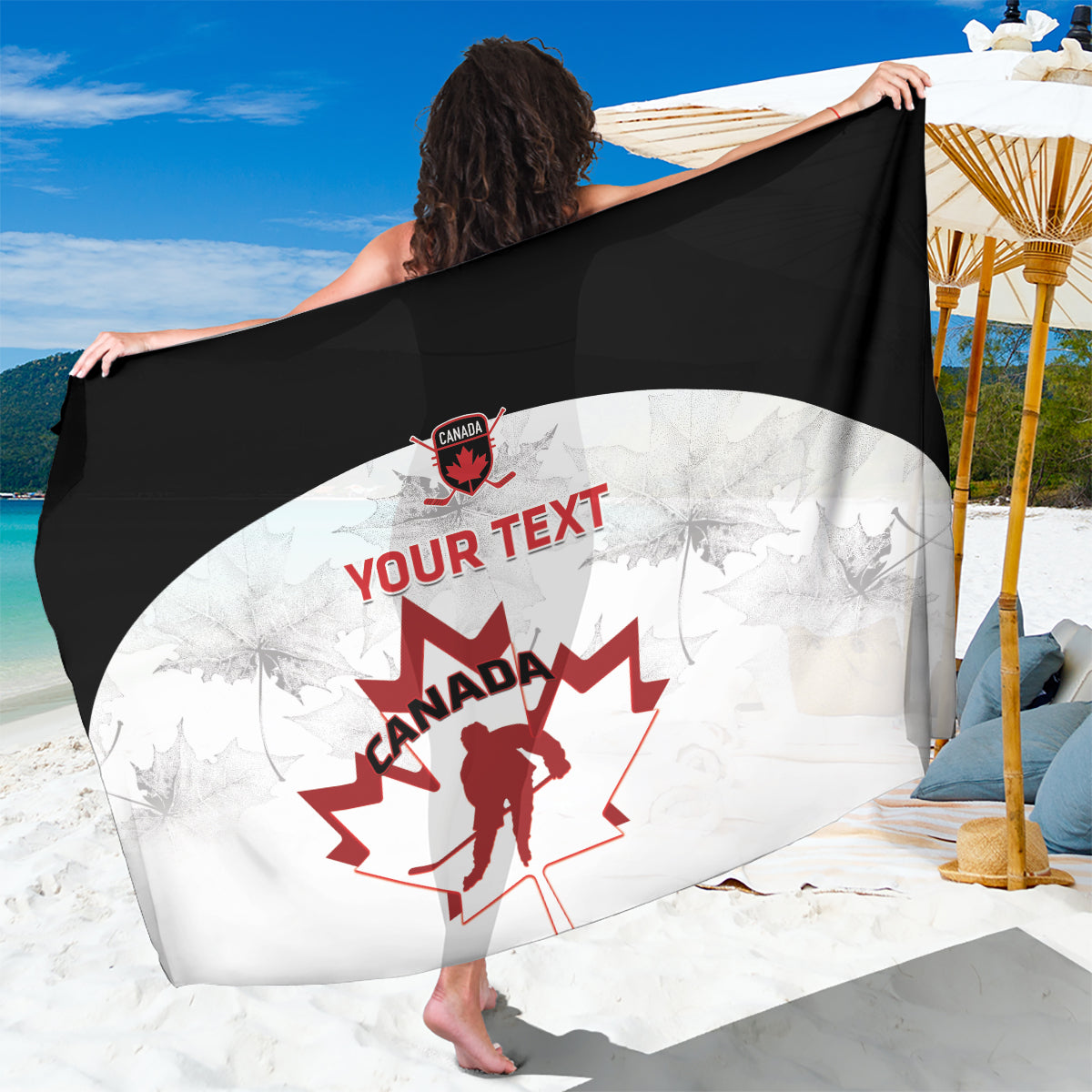 Custom Canada Hockey Sarong 2024 Go Maple Leaf - Wonder Print Shop