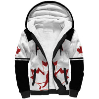 Custom Canada Hockey Sherpa Hoodie 2024 Go Maple Leaf - Wonder Print Shop