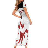 Custom Canada Hockey Short Sleeve Bodycon Dress 2024 Go Maple Leaf - Wonder Print Shop