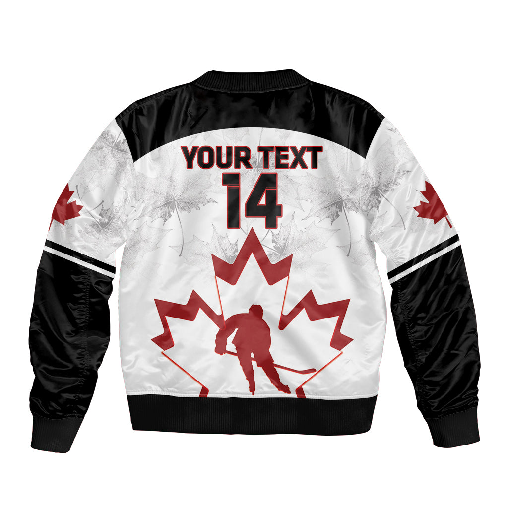 Custom Canada Hockey Sleeve Zip Bomber Jacket 2024 Go Maple Leaf - Wonder Print Shop