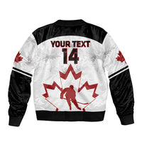 Custom Canada Hockey Sleeve Zip Bomber Jacket 2024 Go Maple Leaf - Wonder Print Shop