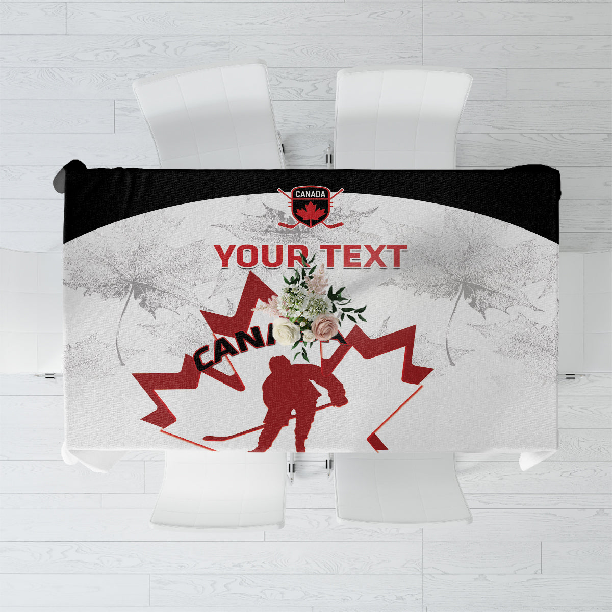 Custom Canada Hockey Tablecloth 2024 Go Maple Leaf - Wonder Print Shop