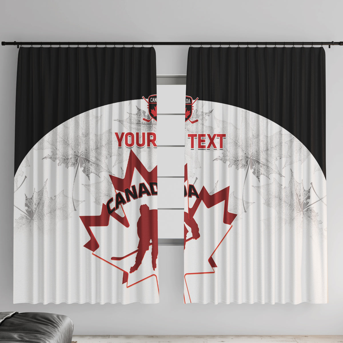Custom Canada Hockey Window Curtain 2024 Go Maple Leaf - Wonder Print Shop