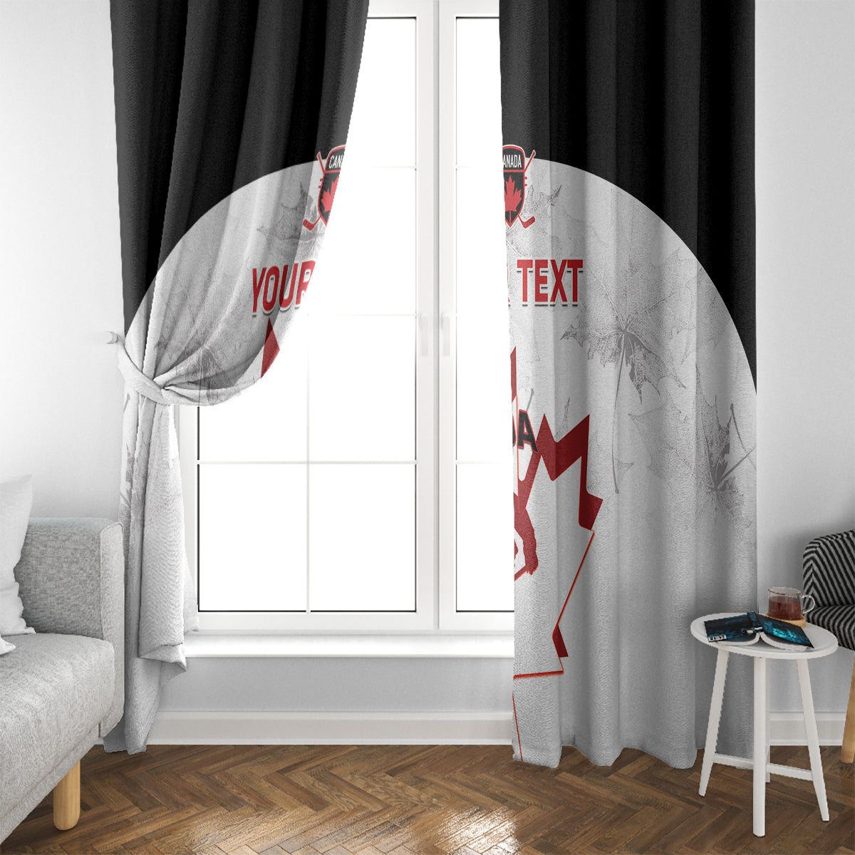 Custom Canada Hockey Window Curtain 2024 Go Maple Leaf - Wonder Print Shop