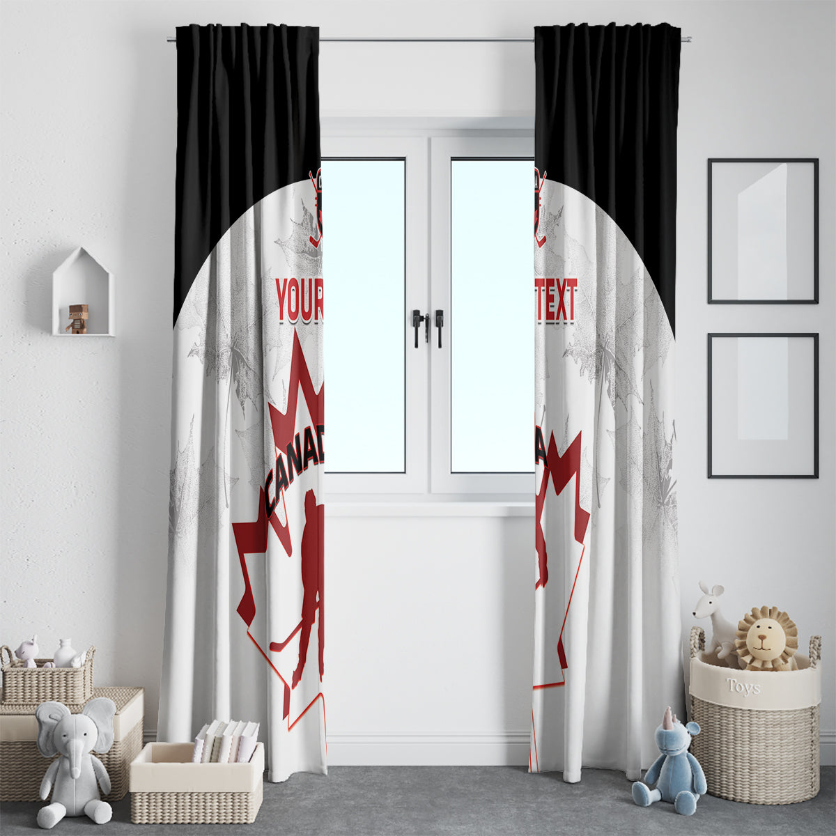 Custom Canada Hockey Window Curtain 2024 Go Maple Leaf - Wonder Print Shop