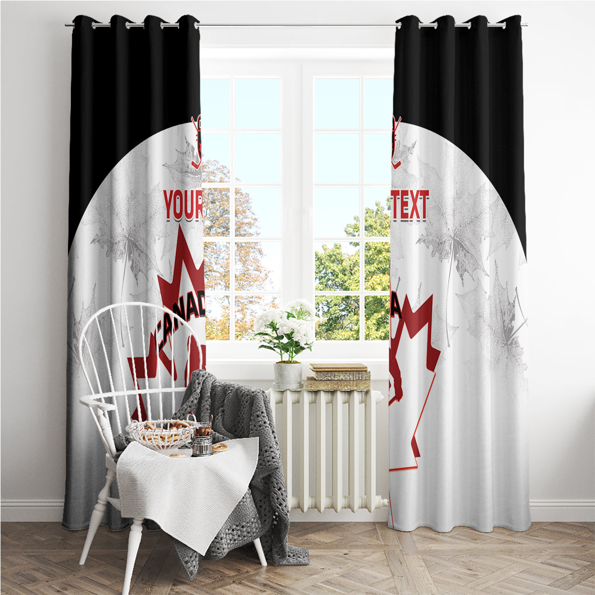 Custom Canada Hockey Window Curtain 2024 Go Maple Leaf - Wonder Print Shop