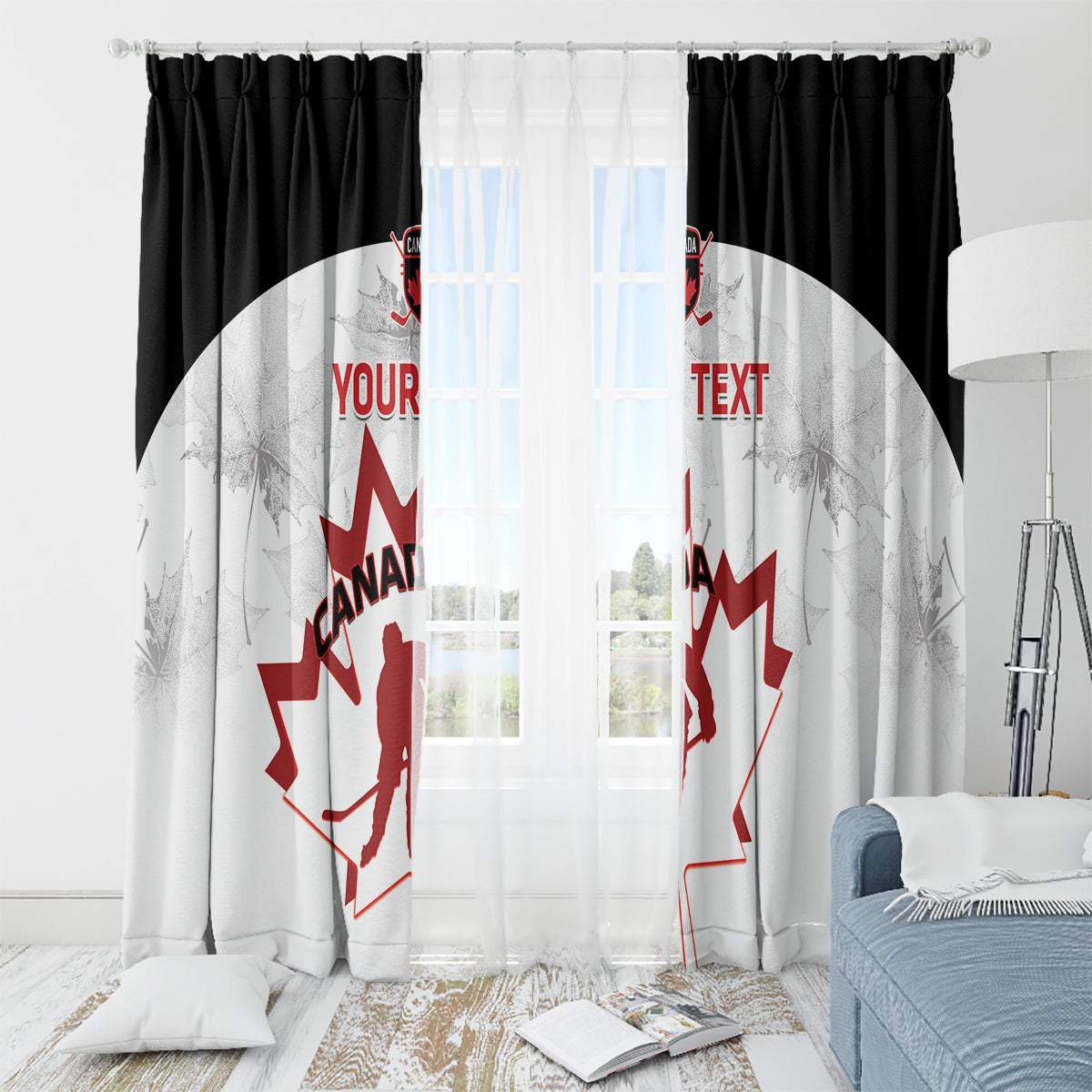 Custom Canada Hockey Window Curtain 2024 Go Maple Leaf - Wonder Print Shop
