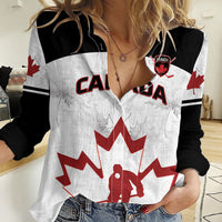 Custom Canada Hockey Women Casual Shirt 2024 Go Maple Leaf - Wonder Print Shop