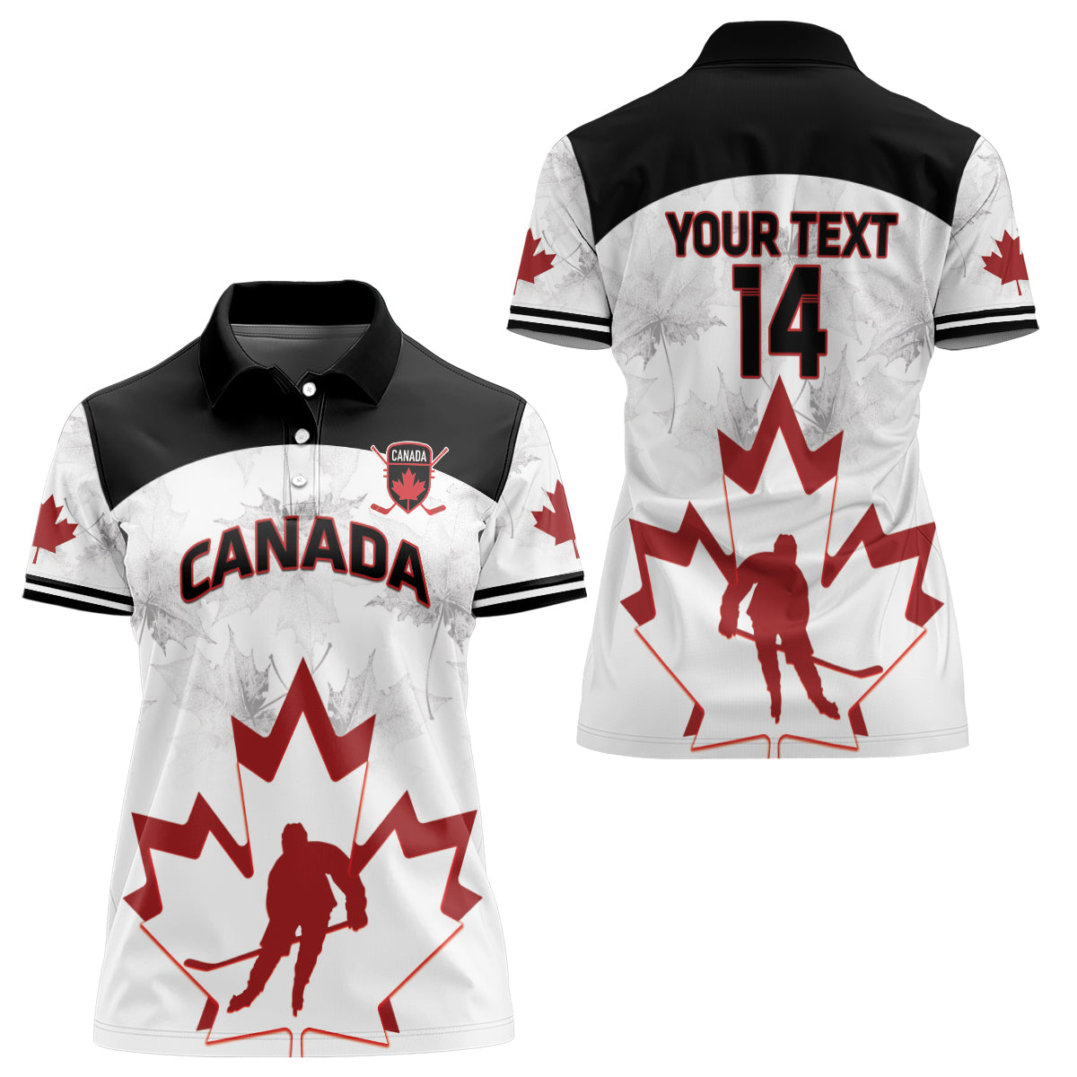 Custom Canada Hockey Women Polo Shirt 2024 Go Maple Leaf - Wonder Print Shop