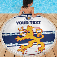 Custom Finland Hockey Beach Blanket 2024 Go Suomi - Wonder Print Shop