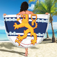 Custom Finland Hockey Beach Blanket 2024 Go Suomi - Wonder Print Shop