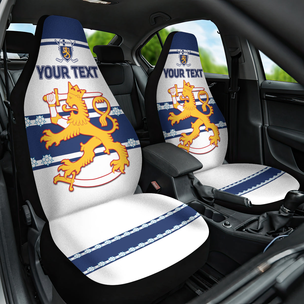 Custom Finland Hockey Car Seat Cover 2024 Go Suomi - Wonder Print Shop