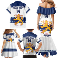 Custom Finland Hockey Family Matching Mermaid Dress and Hawaiian Shirt 2024 Go Suomi - Wonder Print Shop