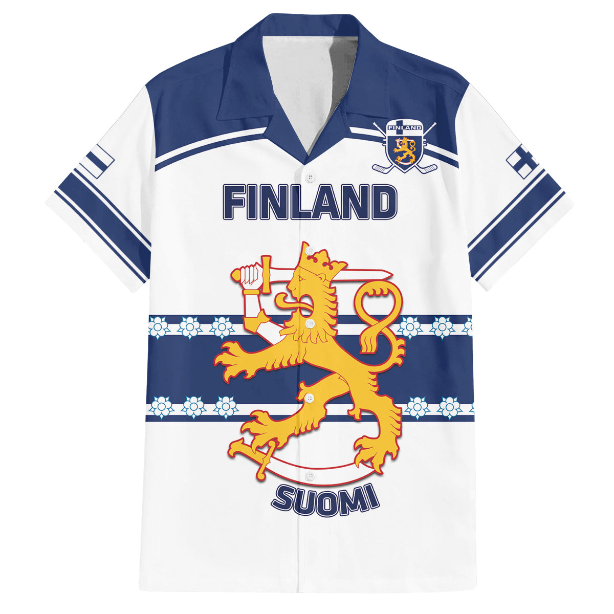 Custom Finland Hockey Family Matching Puletasi and Hawaiian Shirt 2024 Go Suomi - Wonder Print Shop