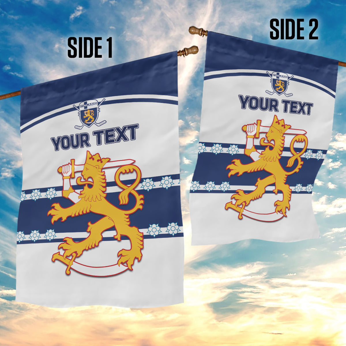 Custom Finland Hockey Garden Flag 2024 Go Suomi - Wonder Print Shop
