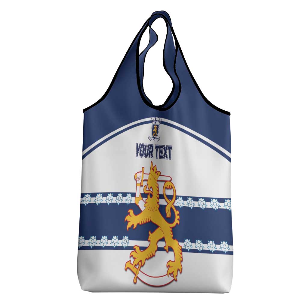 Custom Finland Hockey Grocery Bag Go Suomi