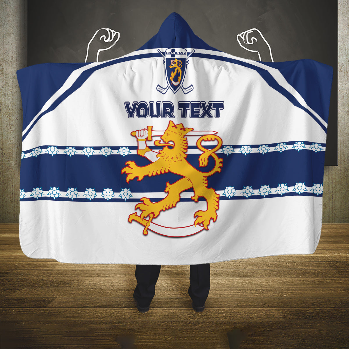 Custom Finland Hockey Hooded Blanket 2024 Go Suomi