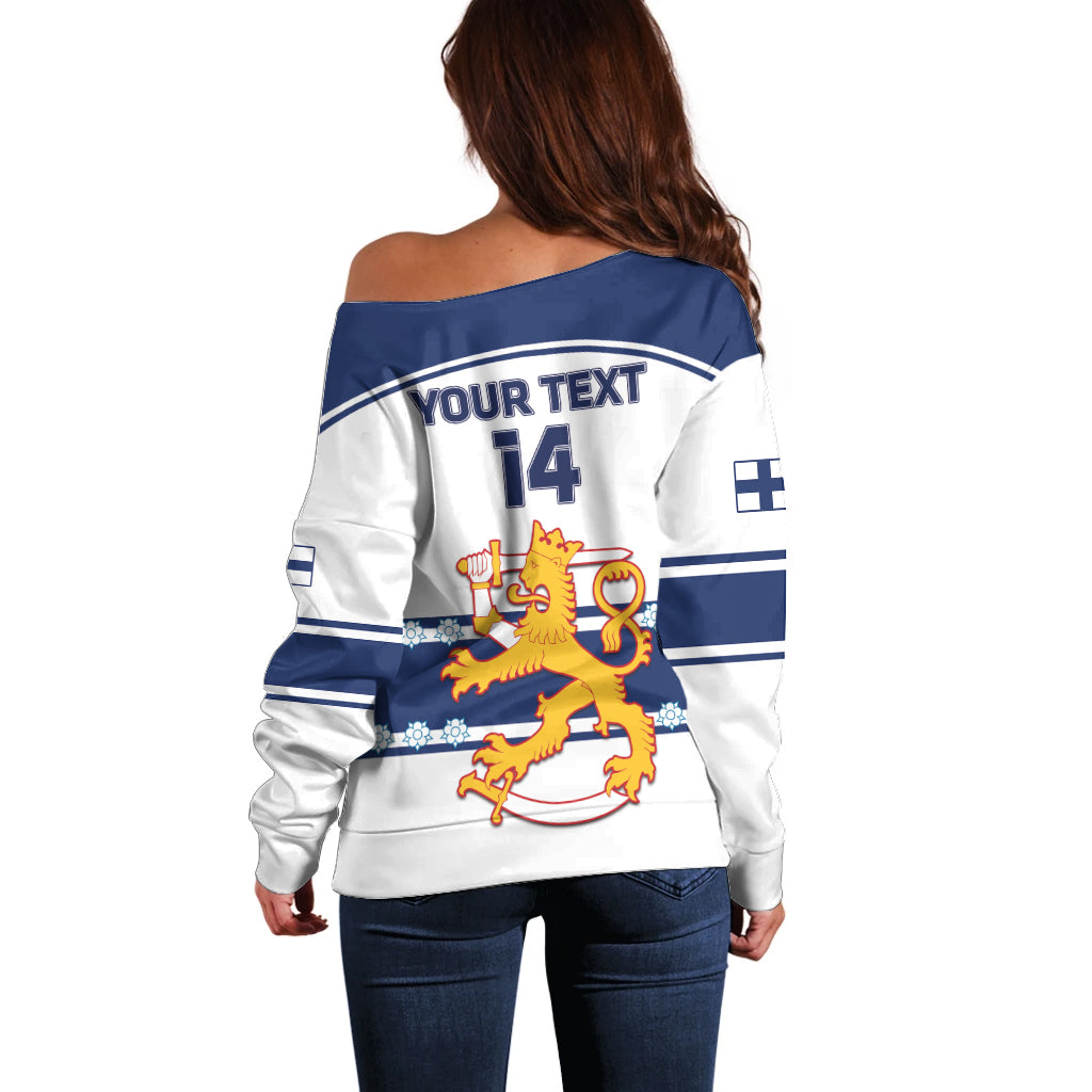 Custom Finland Hockey Off Shoulder Sweater 2024 Go Suomi - Wonder Print Shop