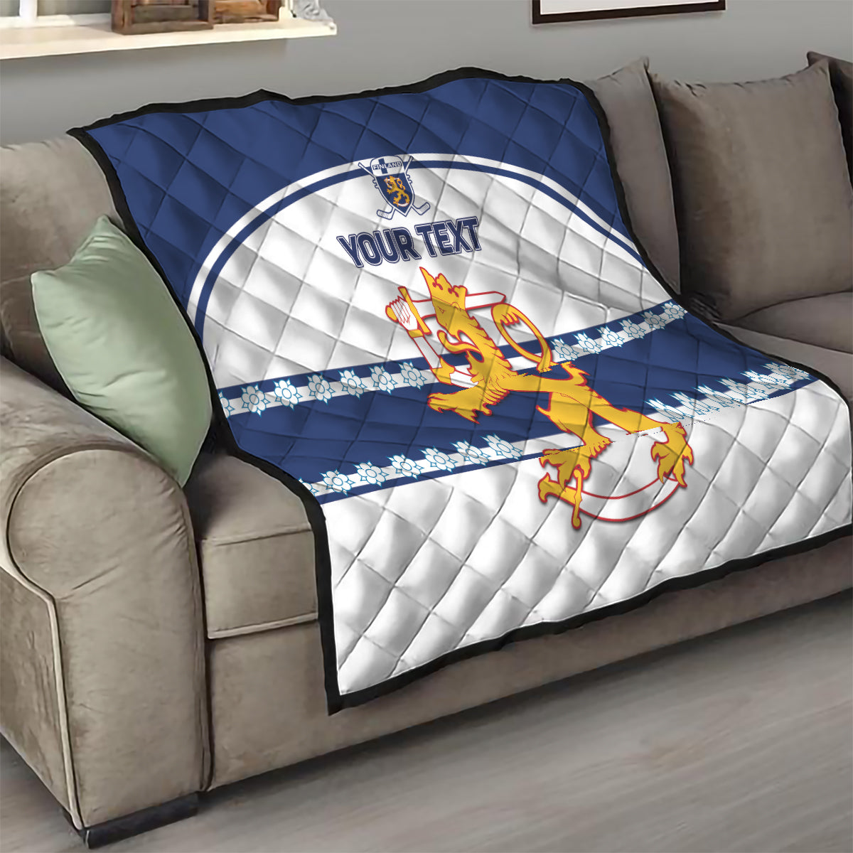 Custom Finland Hockey Quilt 2024 Go Suomi - Wonder Print Shop