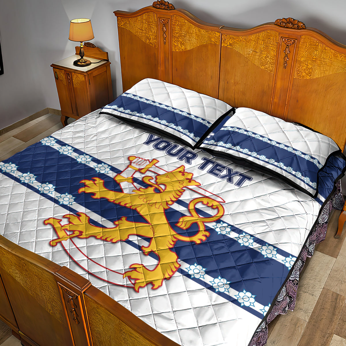Custom Finland Hockey Quilt Bed Set 2024 Go Suomi - Wonder Print Shop