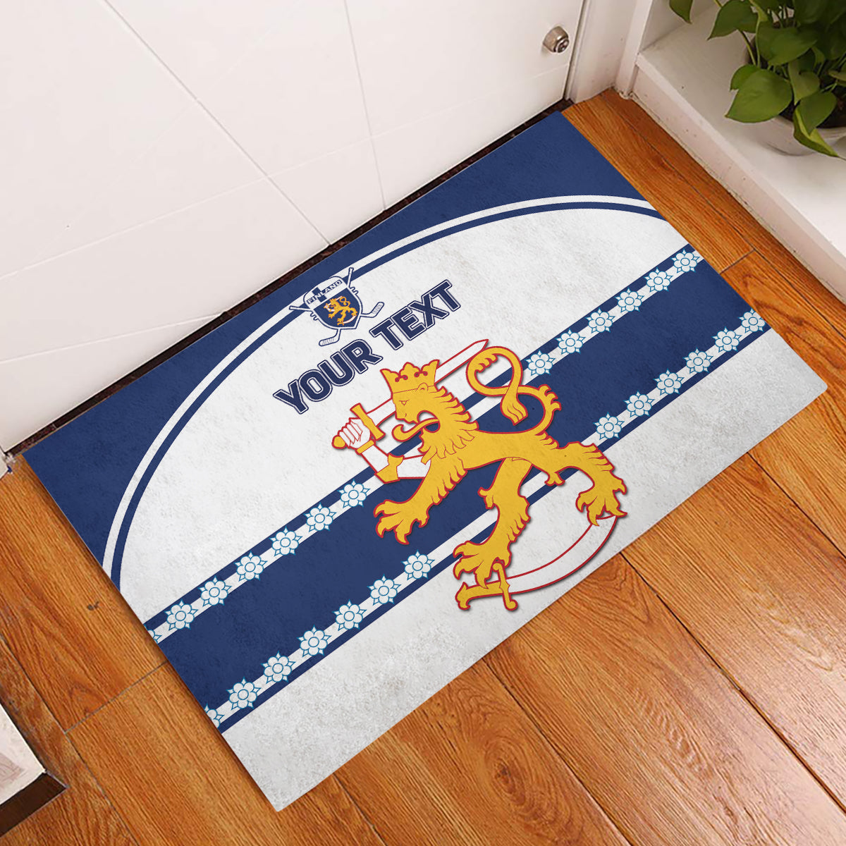 Custom Finland Hockey Rubber Doormat 2024 Go Suomi - Wonder Print Shop