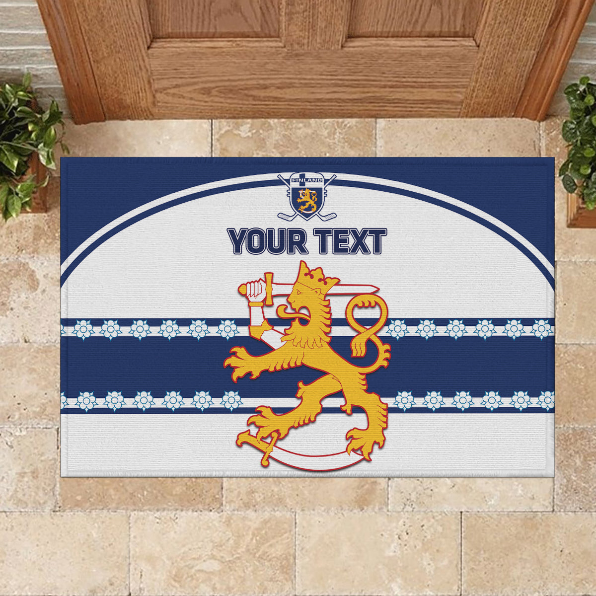 Custom Finland Hockey Rubber Doormat 2024 Go Suomi - Wonder Print Shop