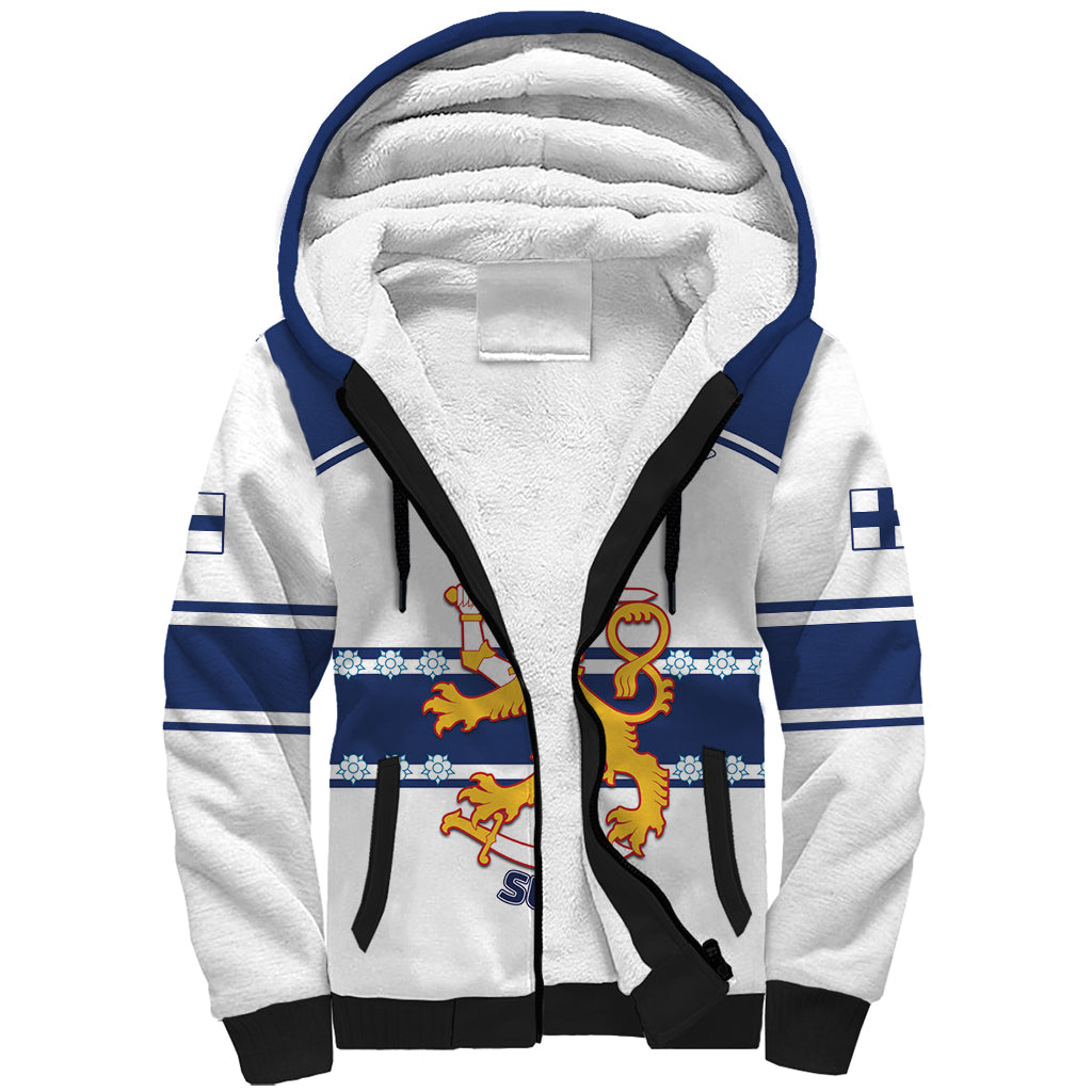 Custom Finland Hockey Sherpa Hoodie 2024 Go Suomi - Wonder Print Shop