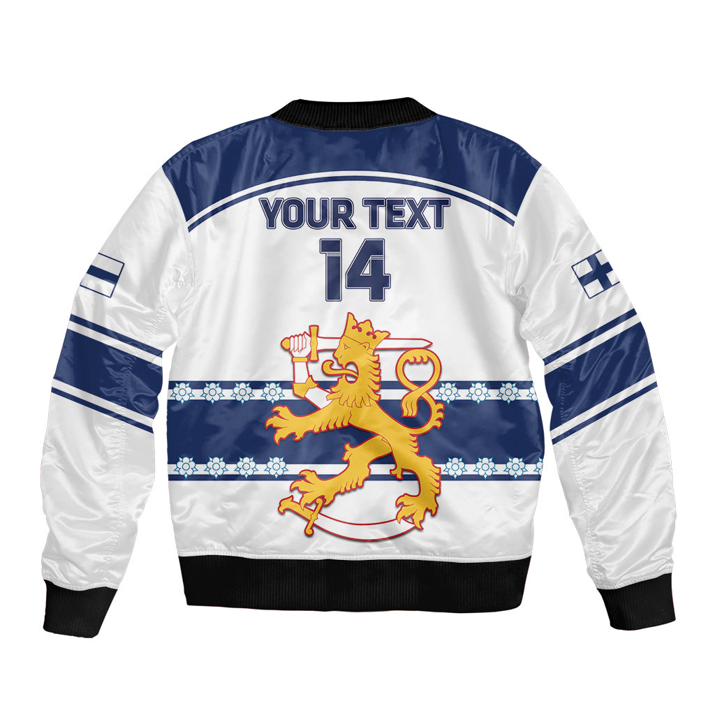 Custom Finland Hockey Sleeve Zip Bomber Jacket 2024 Go Suomi - Wonder Print Shop