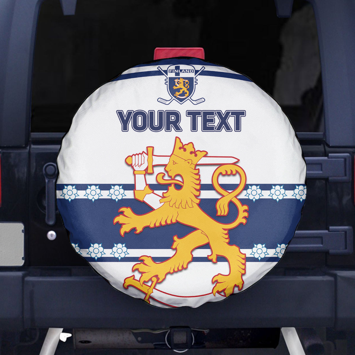 Custom Finland Hockey Spare Tire Cover 2024 Go Suomi - Wonder Print Shop