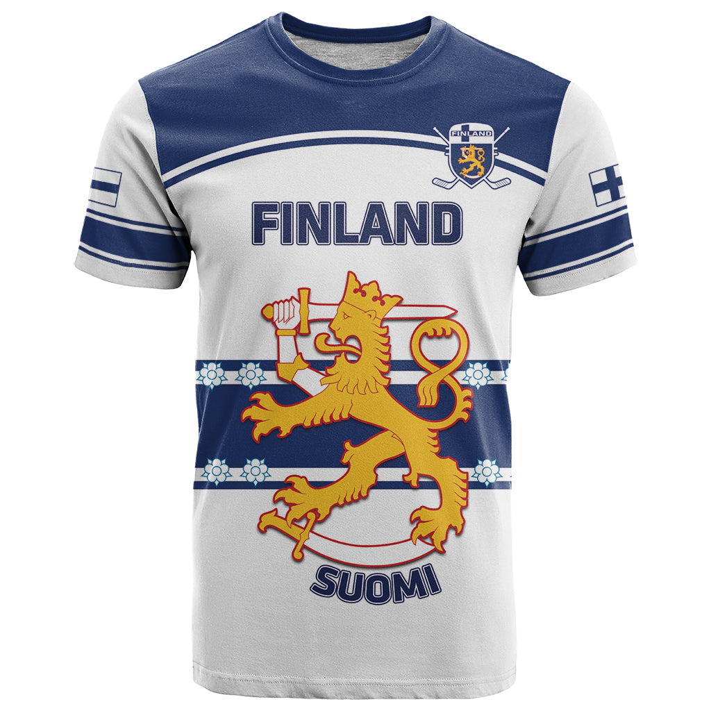 Custom Finland Hockey T Shirt 2024 Go Suomi - Wonder Print Shop