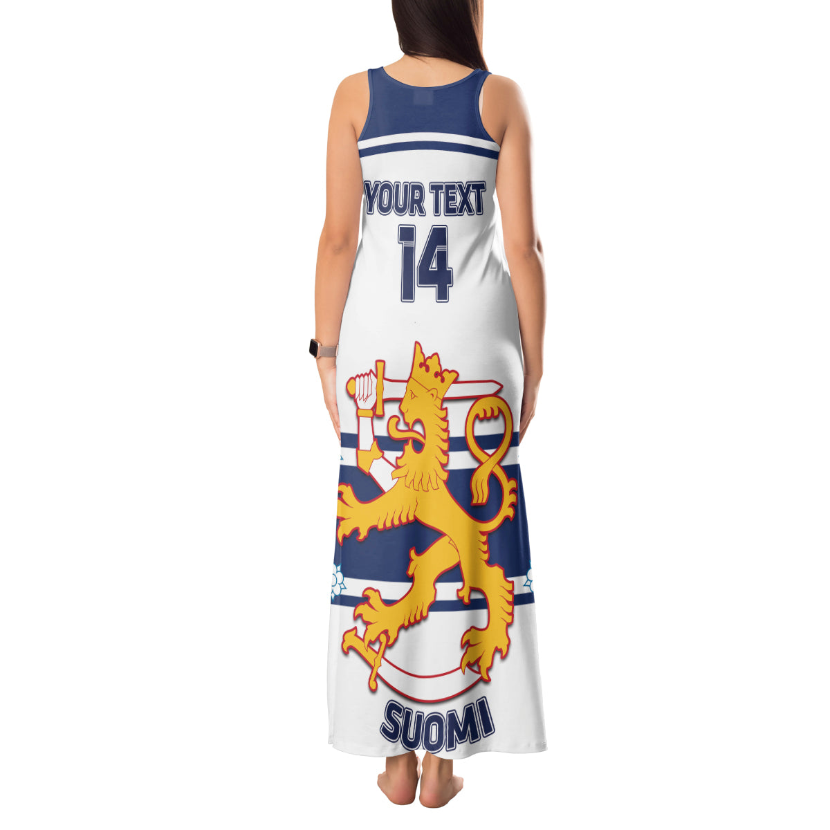 Custom Finland Hockey Tank Maxi Dress 2024 Go Suomi - Wonder Print Shop