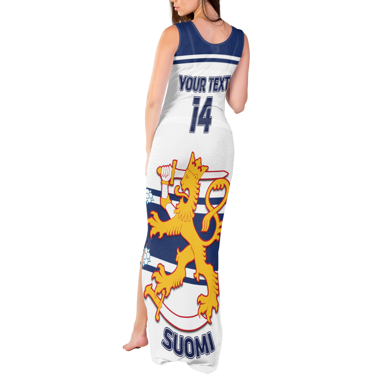 Custom Finland Hockey Tank Maxi Dress 2024 Go Suomi - Wonder Print Shop