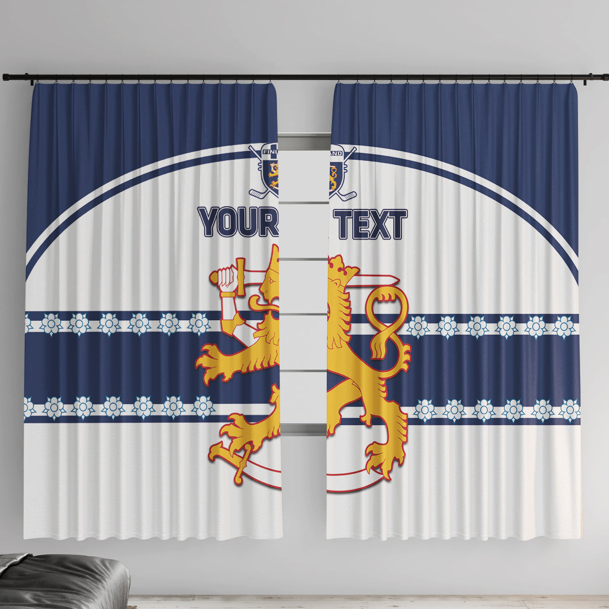 Custom Finland Hockey Window Curtain 2024 Go Suomi - Wonder Print Shop