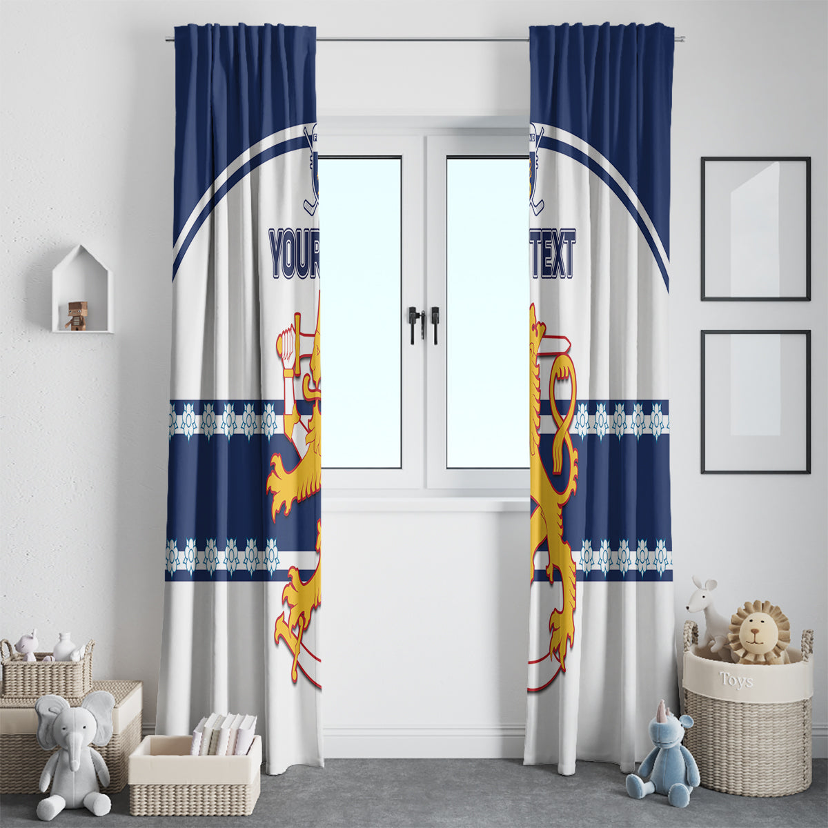 Custom Finland Hockey Window Curtain 2024 Go Suomi - Wonder Print Shop