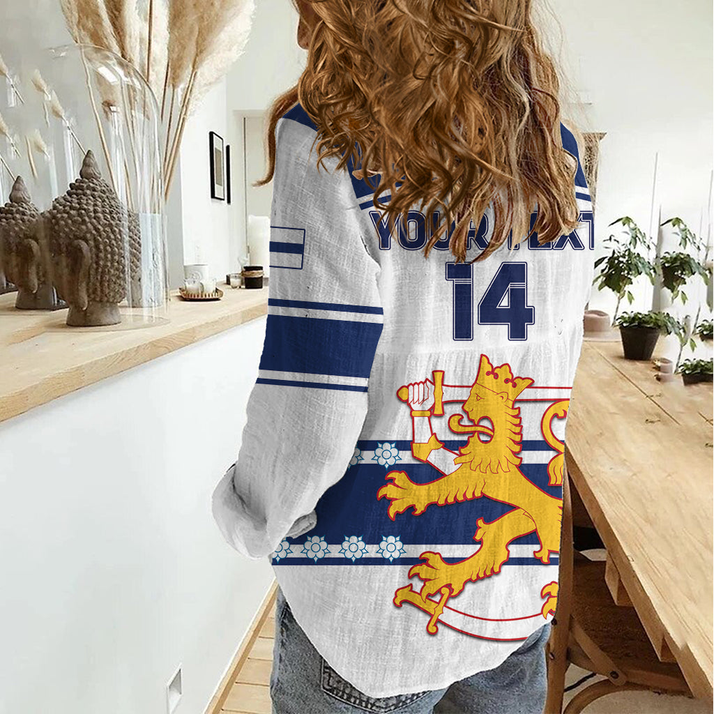 Custom Finland Hockey Women Casual Shirt 2024 Go Suomi - Wonder Print Shop