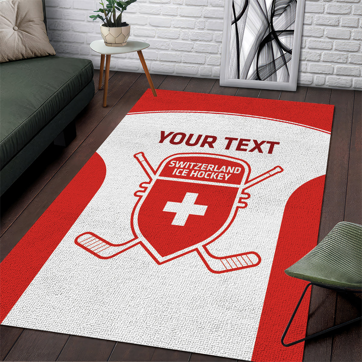 Custom Switzerland Hockey Area Rug 2024 Go La Nati