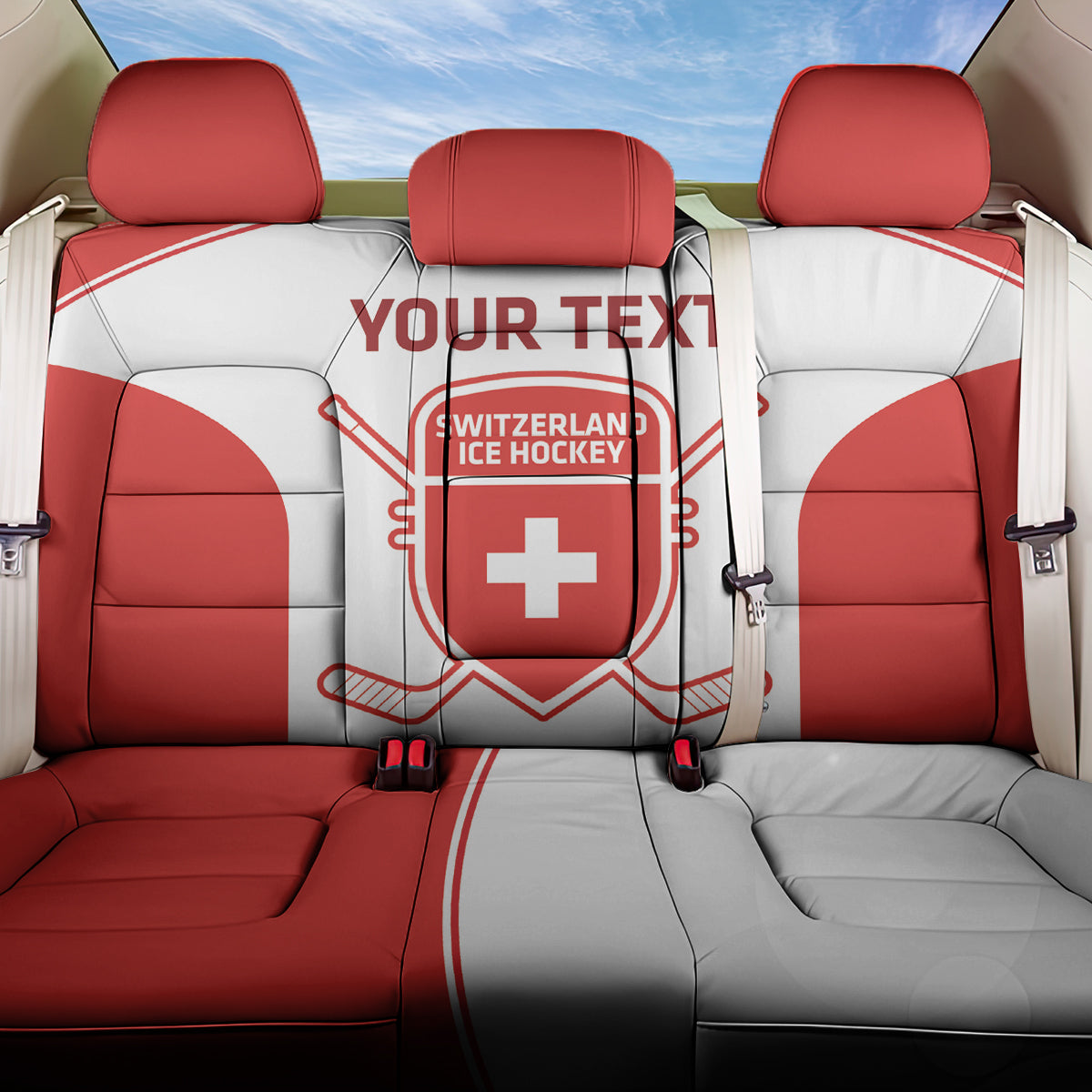Custom Switzerland Hockey Back Car Seat Cover 2024 Go La Nati - Wonder Print Shop