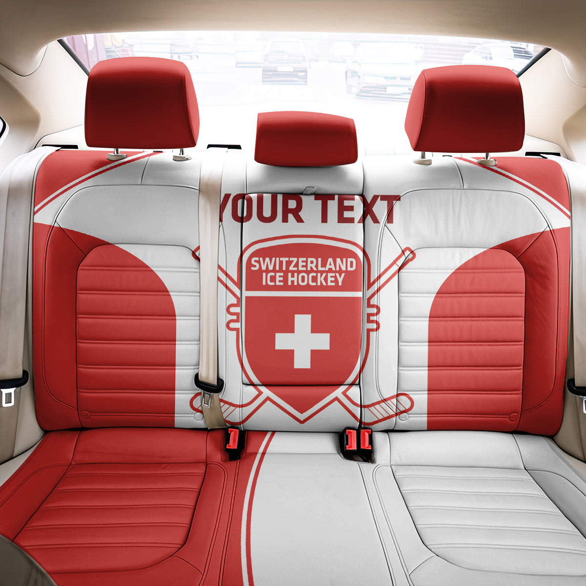 Custom Switzerland Hockey Back Car Seat Cover 2024 Go La Nati - Wonder Print Shop