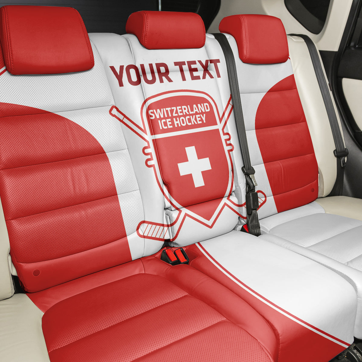 Custom Switzerland Hockey Back Car Seat Cover 2024 Go La Nati - Wonder Print Shop
