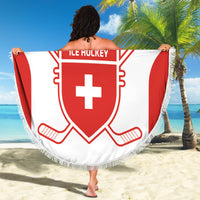 Custom Switzerland Hockey Beach Blanket 2024 Go La Nati - Wonder Print Shop