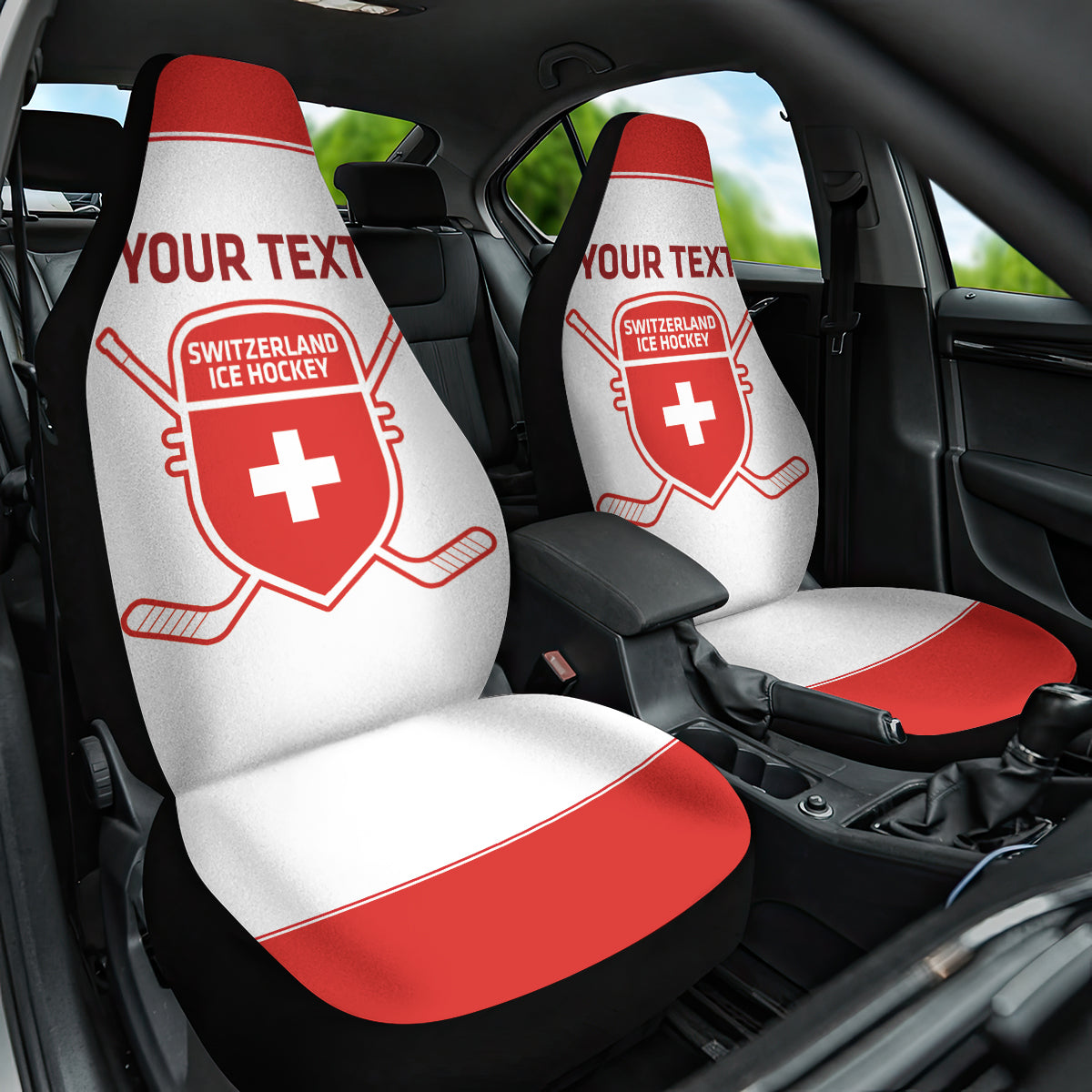 Custom Switzerland Hockey Car Seat Cover 2024 Go La Nati