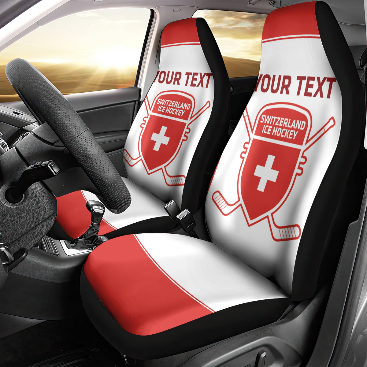Custom Switzerland Hockey Car Seat Cover 2024 Go La Nati - Wonder Print Shop
