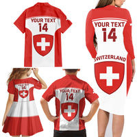 Custom Switzerland Hockey Family Matching Long Sleeve Bodycon Dress and Hawaiian Shirt 2024 Go La Nati - Wonder Print Shop