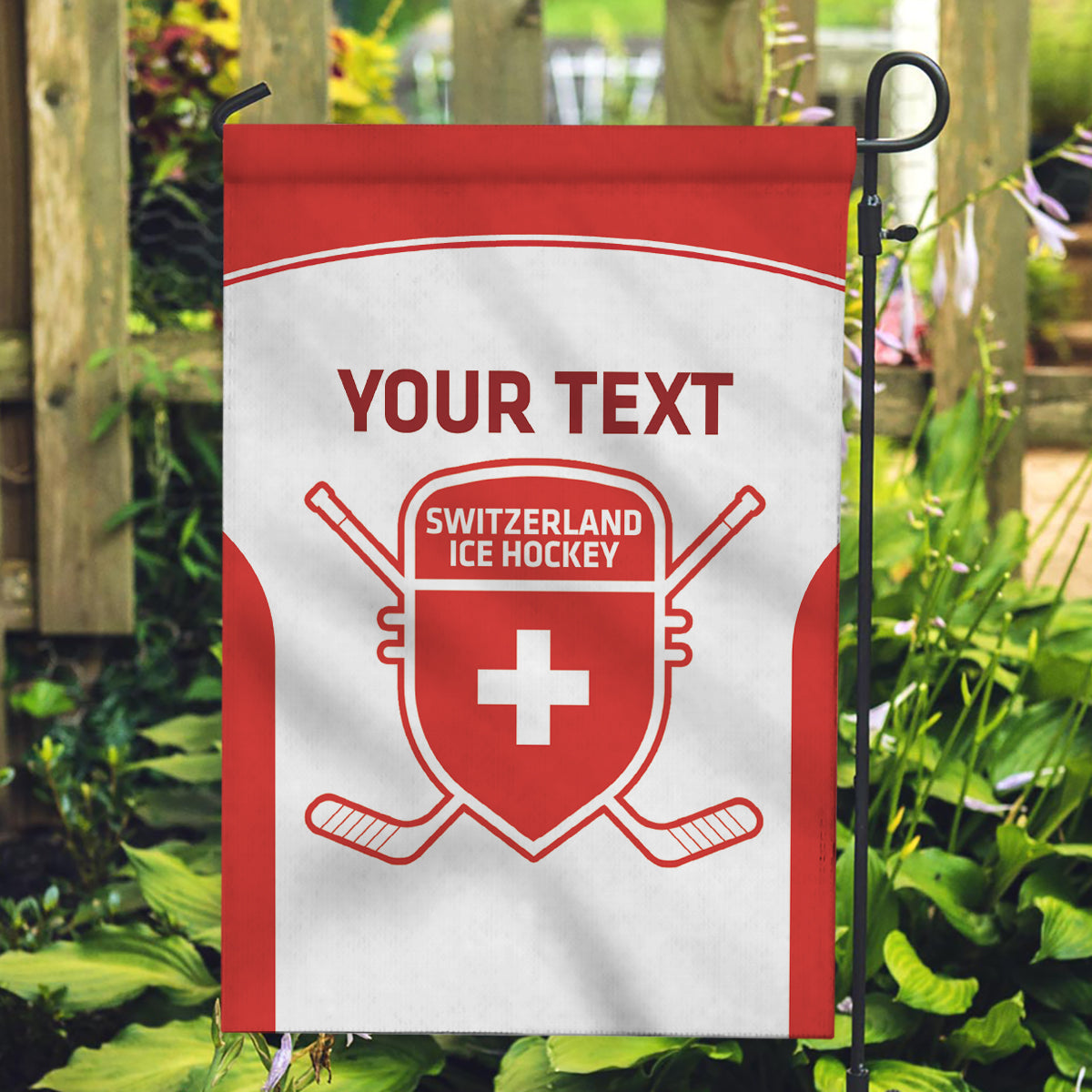 Custom Switzerland Hockey Garden Flag 2024 Go La Nati