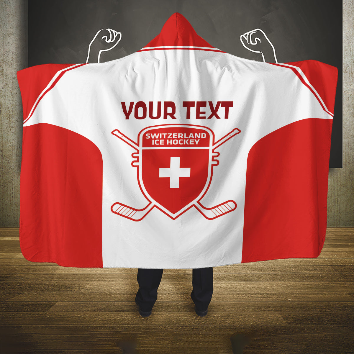 Custom Switzerland Hockey Hooded Blanket 2024 Go La Nati
