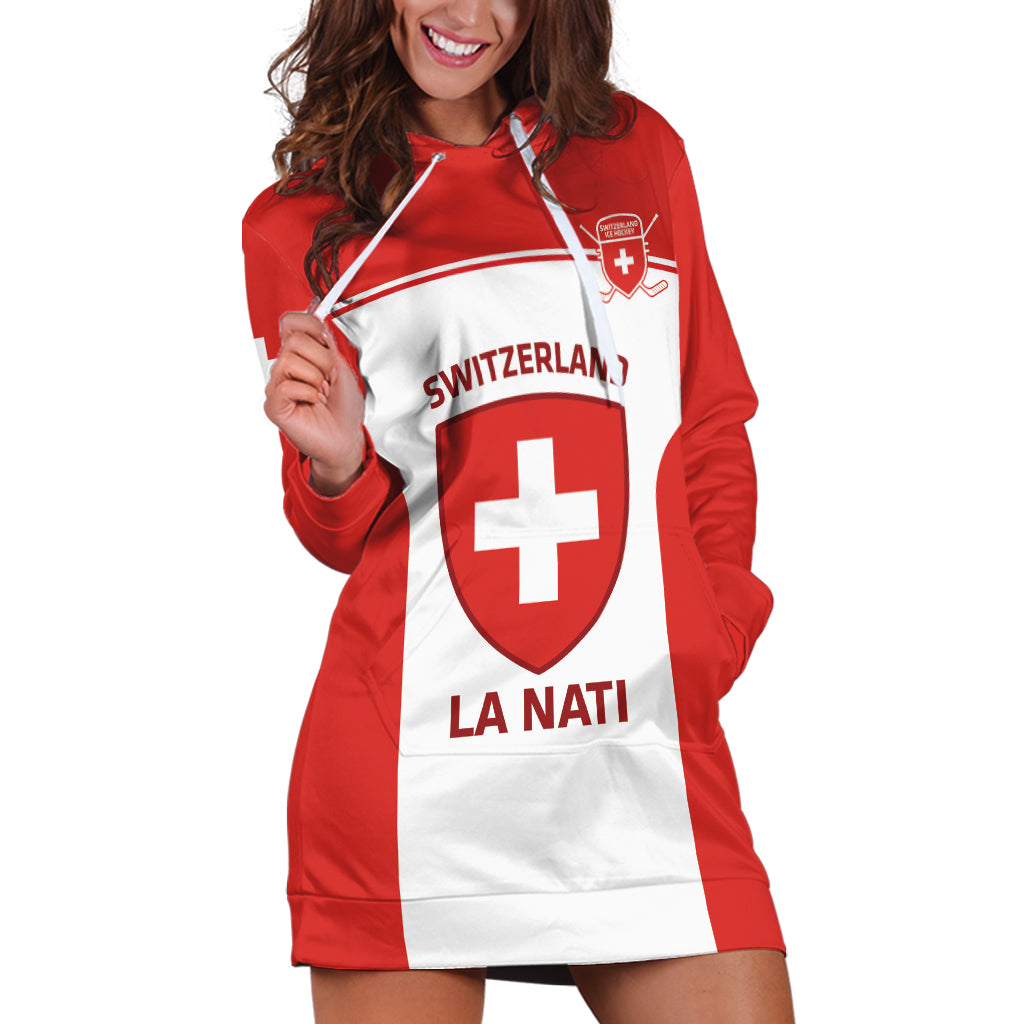 Custom Switzerland Hockey Hoodie Dress 2024 Go La Nati