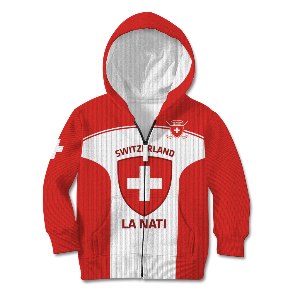 Custom Switzerland Hockey Kid Hoodie 2024 Go La Nati - Wonder Print Shop